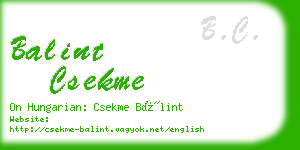 balint csekme business card